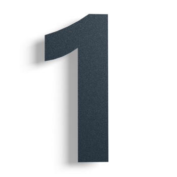 Número de vivienda de acero inoxidable (adhesivo) negro 1 - 15 cm
