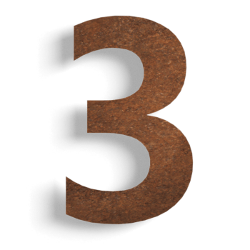 Número de vivienda de acero corten 3 - 15 cm