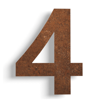 Número de vivienda de acero corten 4 - 15 cm