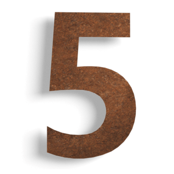 Número de vivienda de acero corten 5 - 15 cm