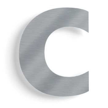 Número de vivienda de acero inoxidable (adhesivo) c - 10 cm