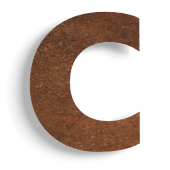 Número de vivienda de acero corten c - 15 cm