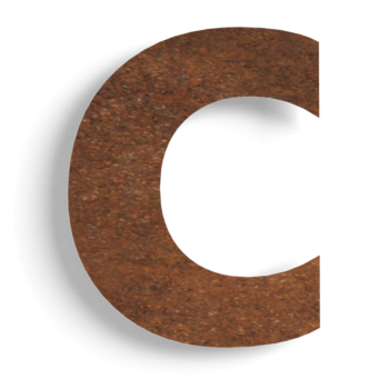 Número de vivienda de acero corten (adhesivo) c - 10 cm