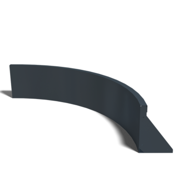 Curva interior de acero con recubrimiento de polvo 100 x 100 cm (altura 30 cm)
