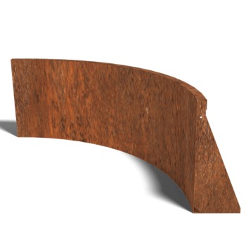 Muro de contención de acero corten curva interior 100 x 100 cm (altura 50 cm)