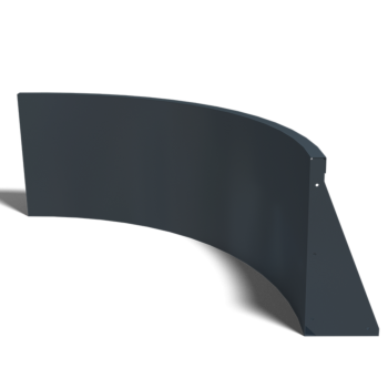 Curva interior de acero con recubrimiento de polvo 100 x 100 cm (altura 50 cm)