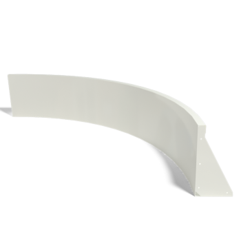 Curva interior de acero con recubrimiento de polvo 150 x 150 cm (altura 40 cm)