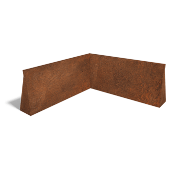Esquina interior de muro de contención de acero corten 100 x 100 cm (altura 50 cm)