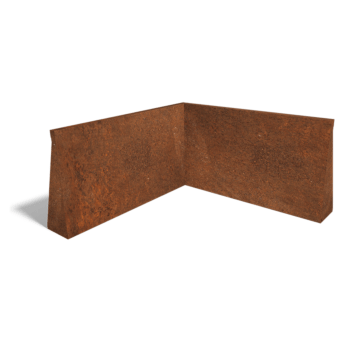 Esquina interior de muro de contención de acero corten 100 x 100 cm (altura 60 cm)