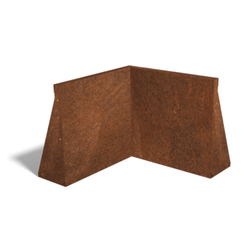 Esquina interior de muro de contención de acero corten 50 x 50 cm (altura 50 cm)