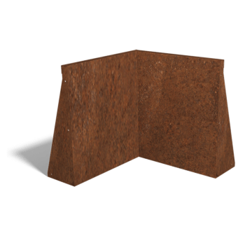 Esquina interior de muro de contención de acero corten 50 x 50 cm (altura 60 cm)