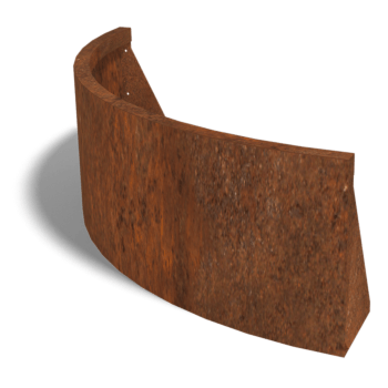 Muro de contención de acero corten curva exterior 100 x 100 cm (altura 40 cm)