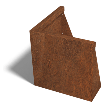 Muro de contención de acero corten esquina exterior 50 x 50 cm (altura 50 cm)