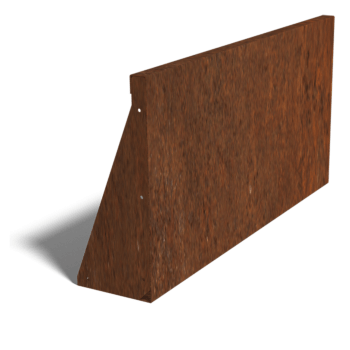 Muro de contención de acero corten recto 100 cm (altura 50 cm)
