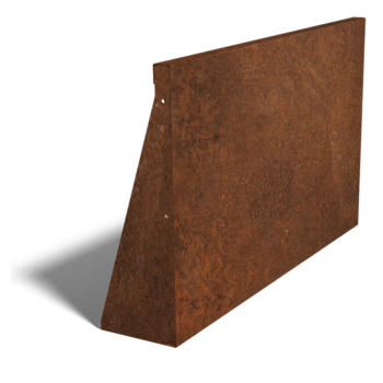 Muro de contención de acero corten recto 100 cm (altura 60 cm)