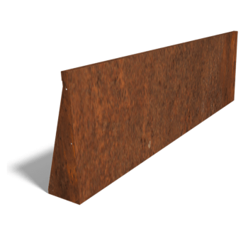 Muro de contención de acero corten recto 200 cm (altura 60 cm)