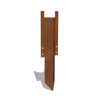 Espiga de tierra de acero corten media 22 - 25 cm