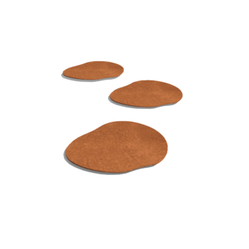 Peldaño de acero corten orgánico 30 x 30 cm