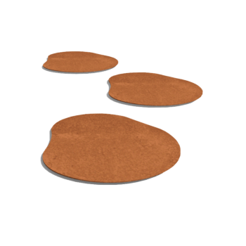 Peldaño de acero corten orgánico 40 x 40 cm