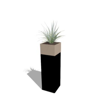 Juego de jardineras North Carolina negro & sand look 30 x 30 x 100 cm