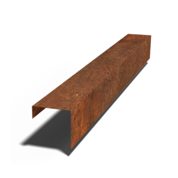Perfil de recubrimiento de acero corten 15 x 15 x 5 cm (longitud 150 cm)