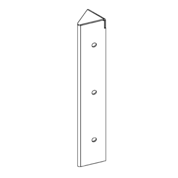 Cantonera de acero con recubrimiento de polvo 45° 30 cm