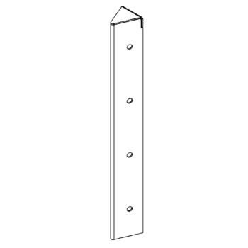 Cantonera de acero con recubrimiento de polvo 45° 40 cm