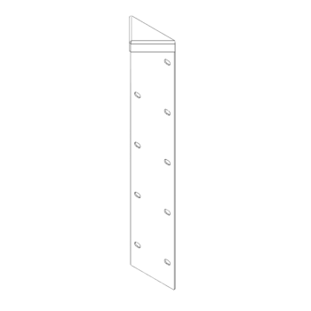 Cantonera de acero con recubrimiento de polvo 180° 50 cm