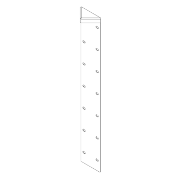 Cantonera de acero con recubrimiento de polvo 180° 70 cm
