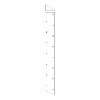 Cantonera de acero con recubrimiento de polvo 180° 80 cm