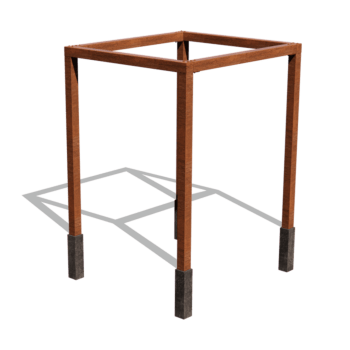 Pérgola cuadrada de acero corten 224 x 200 cm