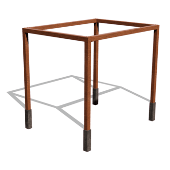 Pérgola cuadrada de acero corten 324 x 250 cm