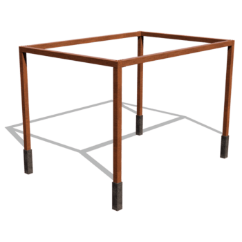 Pérgola cuadrada de acero corten 424 x 300 cm