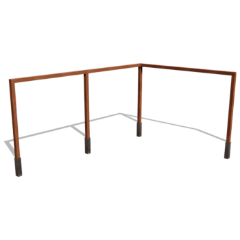 Pérgola de esquina de acero corten 600 x 412 cm