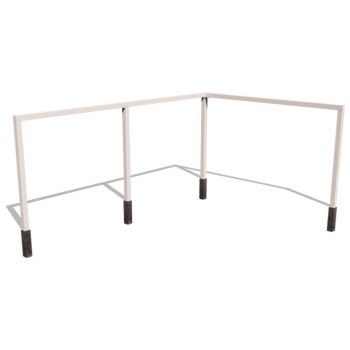 Pérgola de esquina de acero con tratamiento electrostático 600 x 412 cm