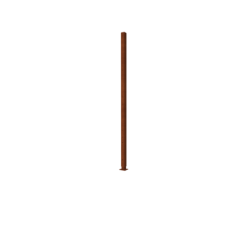 Valla de acero corten H poste intermedio con placa base 190 x 6 x 6 cm