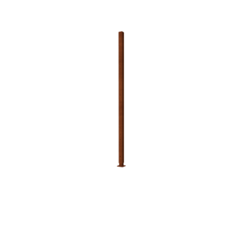 Valla de acero corten H poste esquinero con placa base 190 x 6 x 6 cm