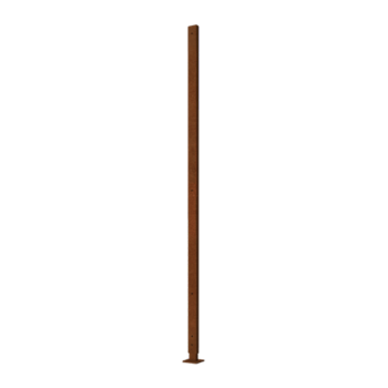 Montante de acero corten con base plana
