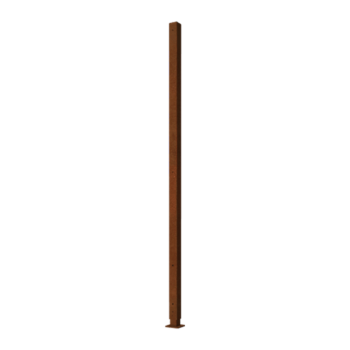 Esquina vertical de acero corten con base plana