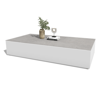 Mesa de centro de aluminio Vittoria 160 x 80 x 30 cm