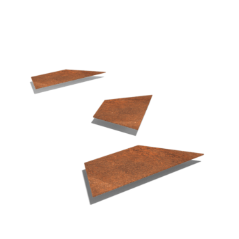 Peldaño de acero corten Hexágono HH 50