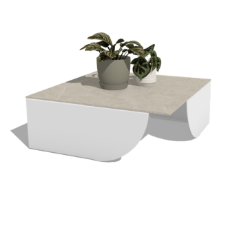 Mesa de centro de aluminio Savuto 80 x 80 x 30 cm