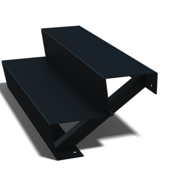 Escalera negra New York de 2 escalones (anchura: 100 cm)