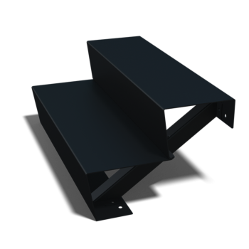 Escalera negra New York de 2 escalones (anchura: 80 cm)