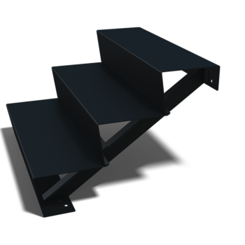 Escalera negra New York de 3 escalones (anchura: 80 cm)
