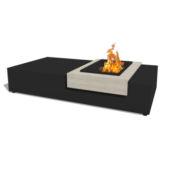 Mesa de fuego de aluminio Erice 160 x 80 x 30 cm