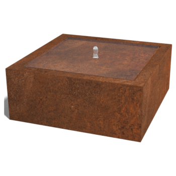 Mesa de agua de acero corten 100 x 100 x 40 cm