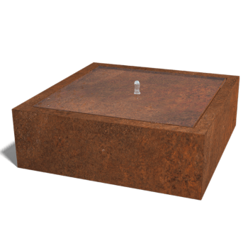 Mesa de agua de acero corten 120 x 120 x 40 cm