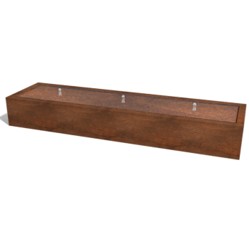 Mesa de agua de acero corten 300 x 80 x 40 cm