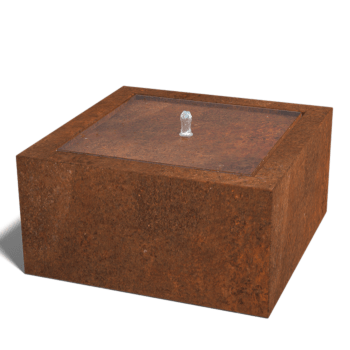 Mesa de agua de acero corten 80 x 80 x 40 cm